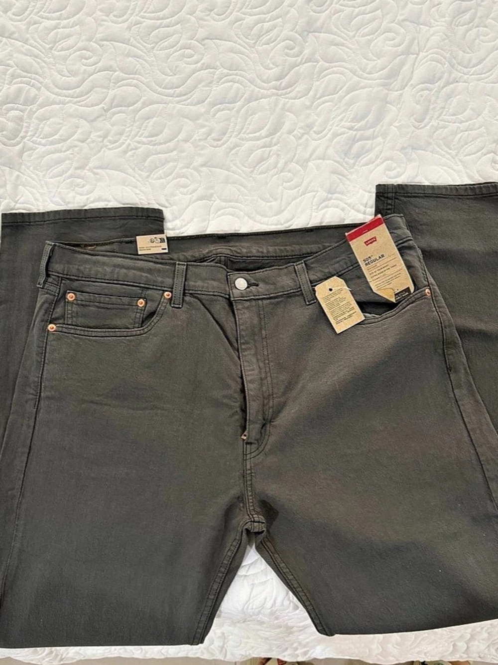 Levi's 505 Regular Fit Jeans Straight Leg Gray Waist 40/32